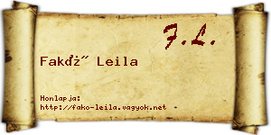 Fakó Leila névjegykártya